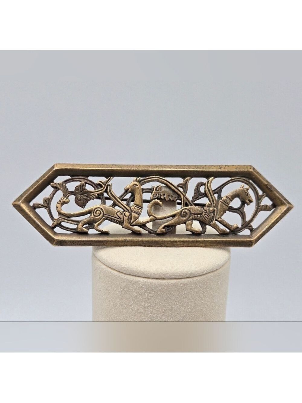 Dragon Sphinx Griffin Vintage JJ 1986 Pin Renaissance Gothic Brooch